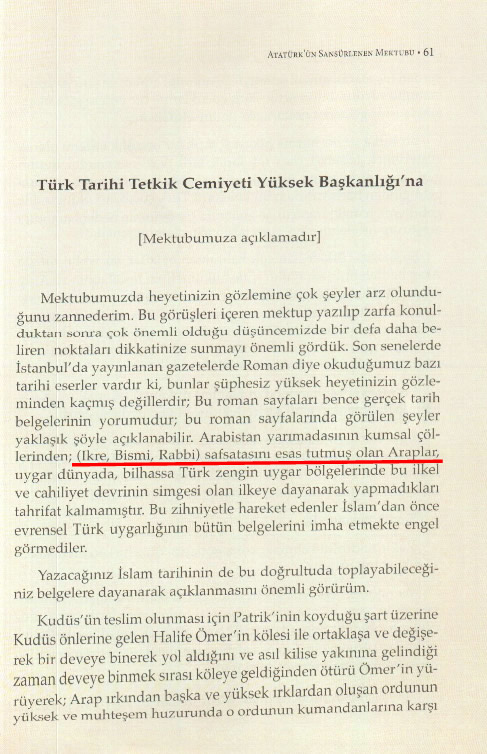 Atatürk'ün Türk Tarih Kurumu'na yazdığı mektubun günümüz Türkçe'sine çevrilmiş hali
